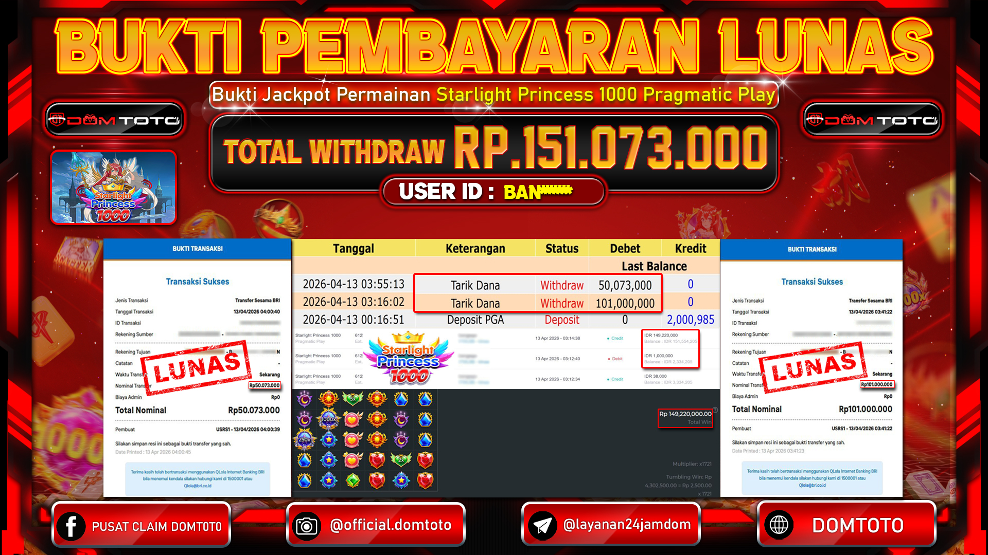 JACKPOT SLOT Starlight Princess 1000 Pragmatic Play 13 APRIL 2026
